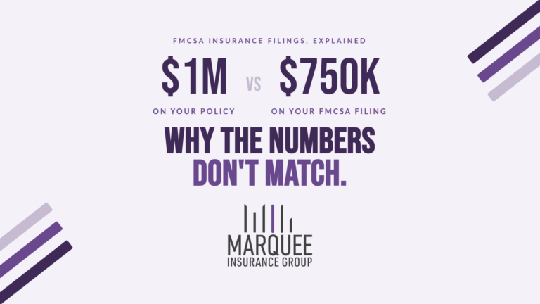 $1M on your policy vs $750K on your FMCSA filing — why the numbers don't match